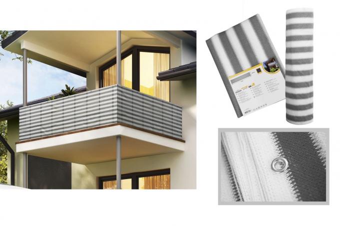 شبكة الظل Hdpe للشرفة 0.9x5m UV الشراع التشطيب 4